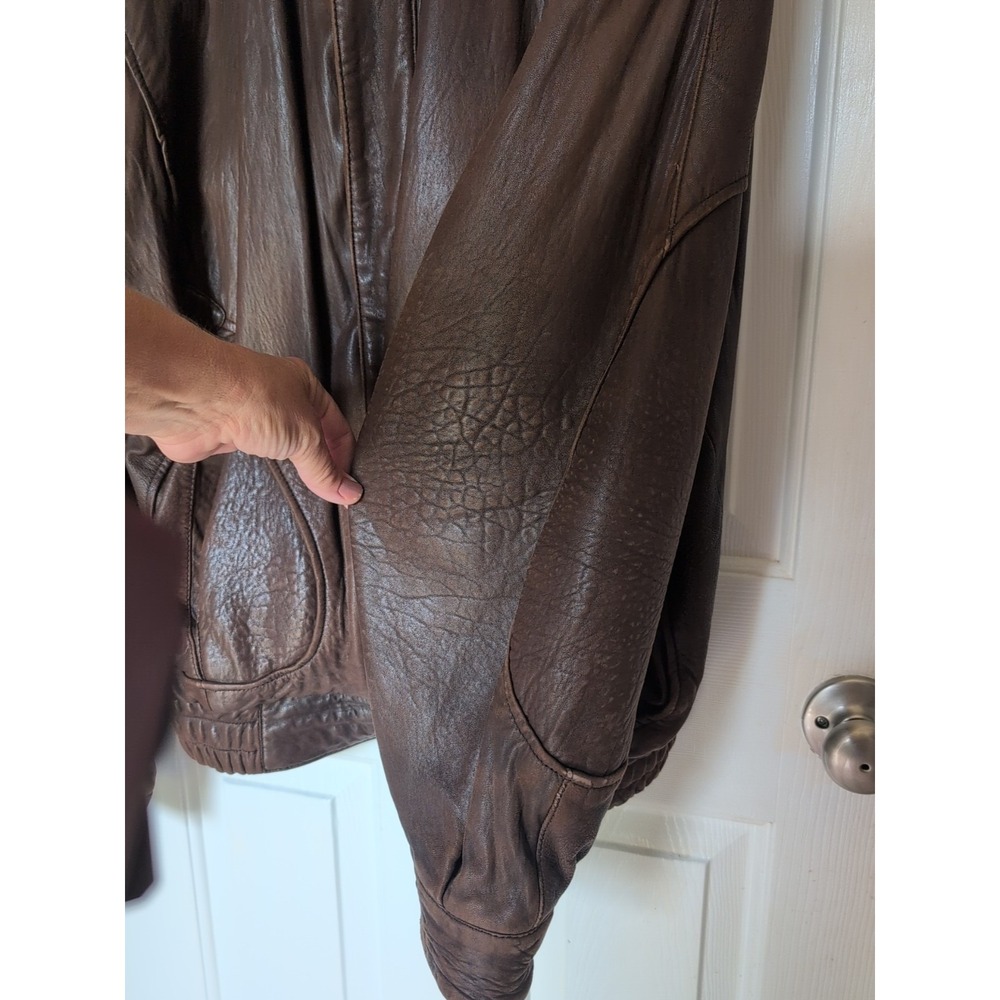 Vintage Expedition Leather Bomber Jacket Made in Korea Brown XL,Incredibly Soft - Picture 6 of 16
